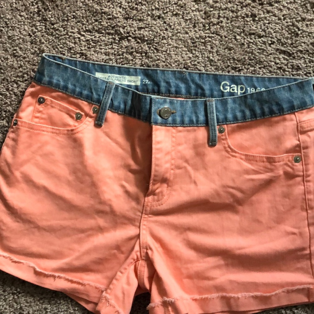 Neon coral girlfriend shorts